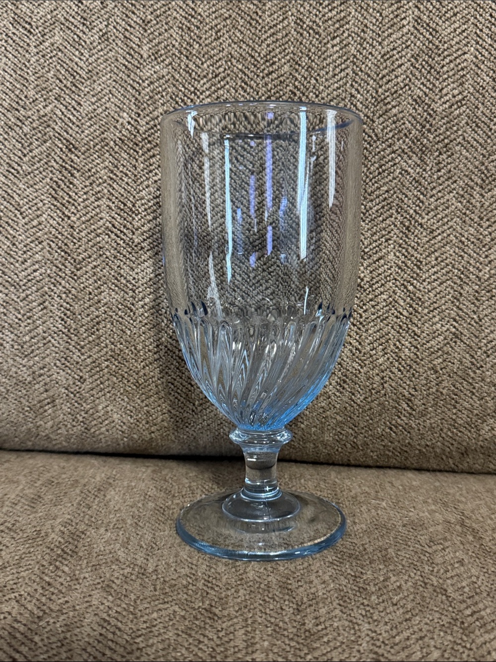 Martha Stewart Collection light blue water goblet or ice tea glass